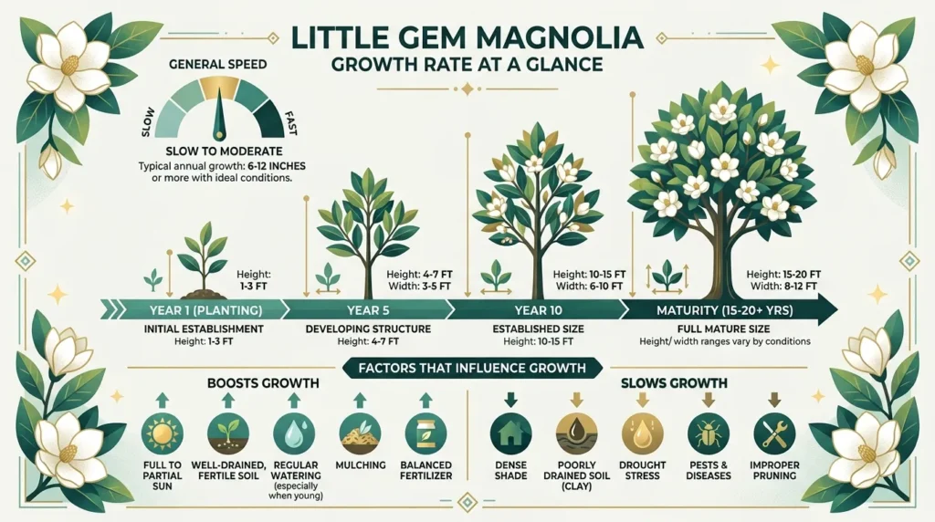Little Gem Magnolia Growth Rate at a Glance