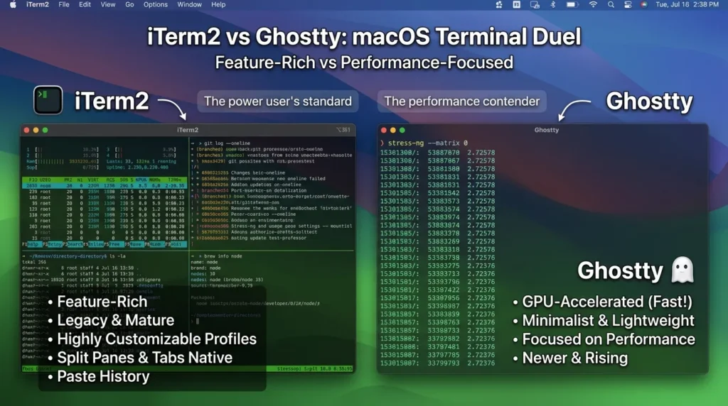 iTerm2 vs Ghostty
