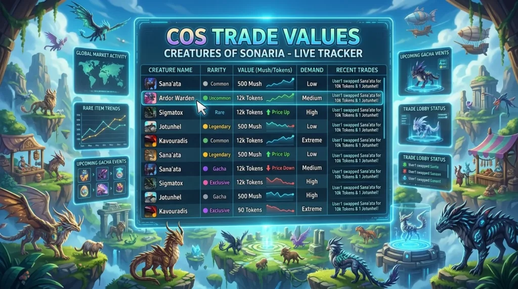 Creatures of Sonaria COS Trade Values: Complete Trading Guide 2 Creatures of Sonaria