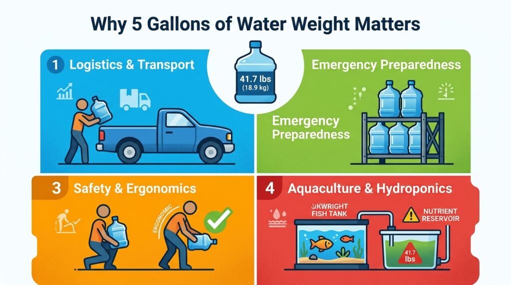 How Much Does 5 Gallons of Water Weigh? Easy Pounds, KG, and Liters Guide 3 Why Knowing the Weight of 5 Gallons of Water Matters